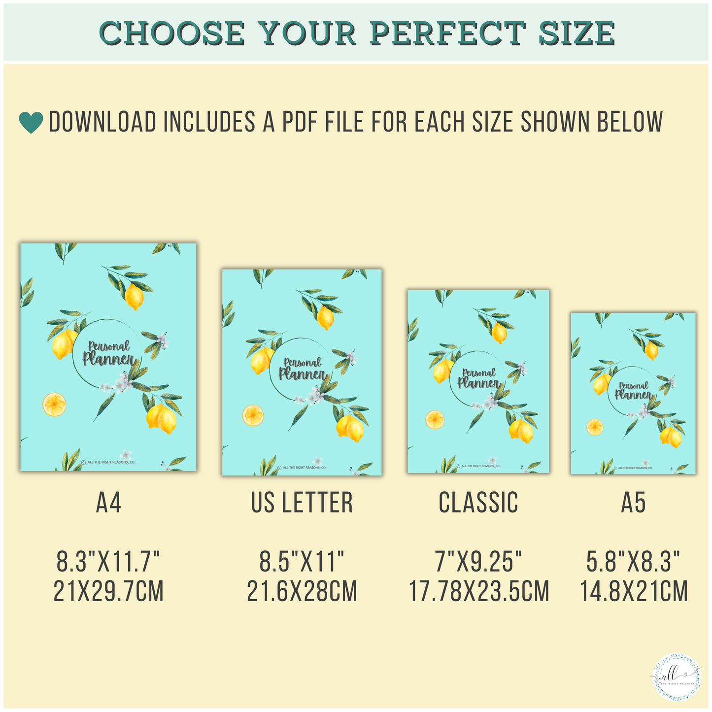 Brighten up your planning with our Lemons All-in-One Planner Download. Stay organized and inspired from 2024 to 2026 with this cheerful and stylish planner. Featuring over 30 pages, it’s packed with everything you need to set goals, track progress, and manage your days, weeks, and months. Let the lemon theme add a refreshing touch to your daily planning.
Lemons | Planner | Digital Download | Flowers | Teal | Yellow | Spring | Fresh | Country | Chic | Summer | Budget | Goals