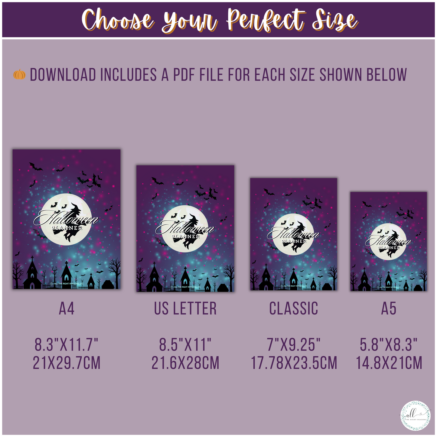 Step into a spooky Halloween season with our Whimsical Halloween All-in-One Planner Download. Designed to add a touch of magic to every moment from 2024 to 2026, this fun and vibrant planner ensures you stay on top of the festivities. With everything you need to breeze through the season, plus whimsical seasonal recommendations, you’ll find joy in every spooky celebration!
Halloween | Planner | Digital Download | Witch | Pumpkin | Purple | Orange | Monster | Spooky | Black Cat | Holiday | Budget | Goals