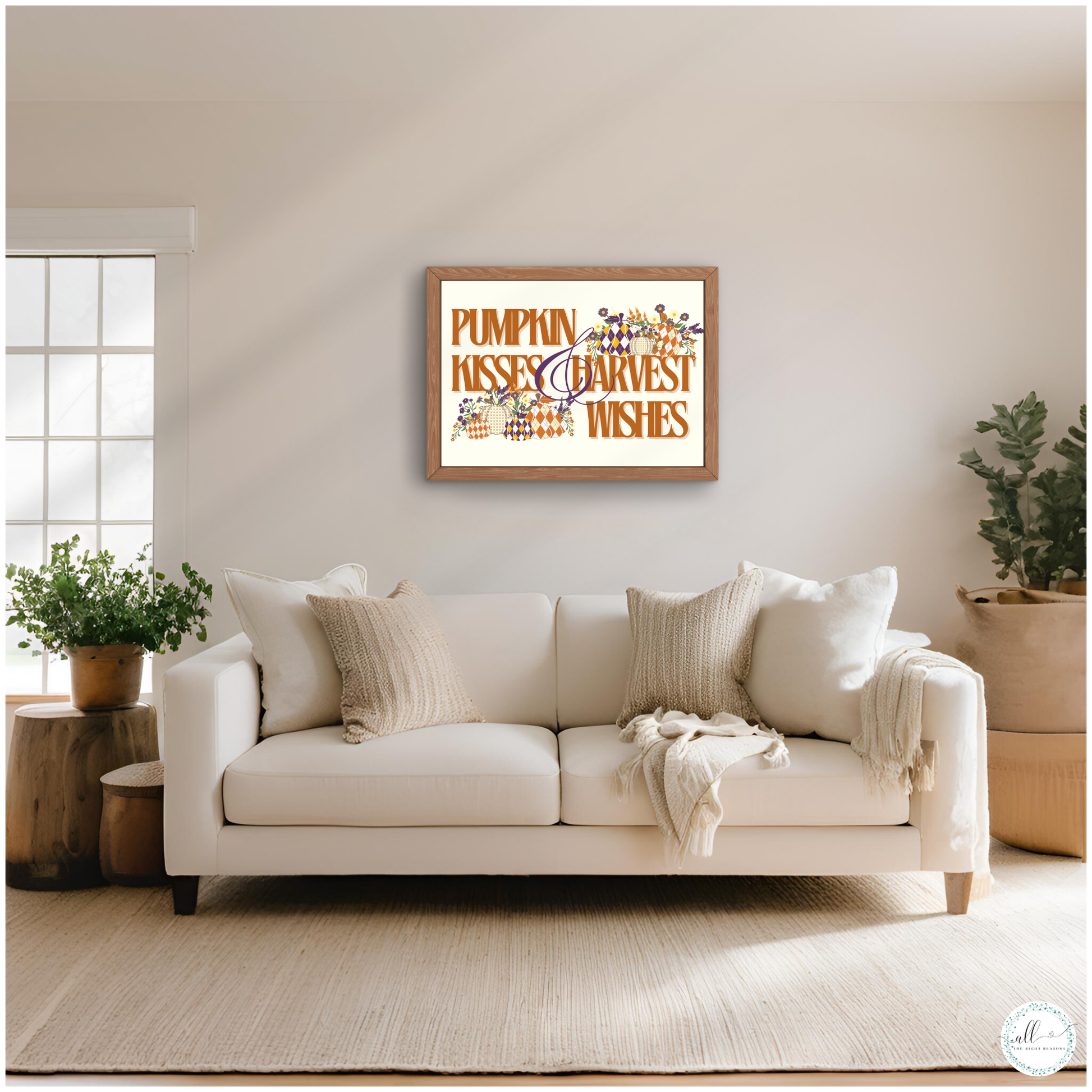Bring the warmth of autumn into your home with our Pumpkin Kisses and Harvest Wishes Wall Art Download. This charming design is ready to print and display, perfect for adding a cozy touch to any room. Celebrate the harvest season with a delightful blend of pumpkin-themed art that infuses your space with seasonal cheer and elegance.

Halloween | Wall Art | Digital Download | Pumpkins | Purple | Orange | Flowers | Autumn | Fall | Holiday | Print | Harvest | Kiss