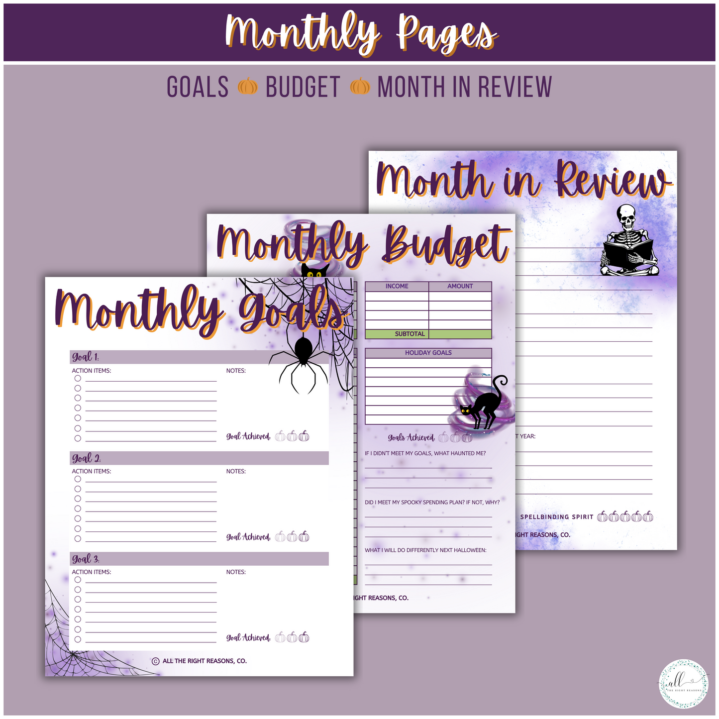 Step into a spooky Halloween season with our Whimsical Halloween All-in-One Planner Download. Designed to add a touch of magic to every moment from 2024 to 2026, this fun and vibrant planner ensures you stay on top of the festivities. With everything you need to breeze through the season, plus whimsical seasonal recommendations, you’ll find joy in every spooky celebration!

Halloween | Planner | Digital Download | Witch | Pumpkin | Purple | Orange | Monster | Spooky | Black Cat | Holiday | Budget | Goals
